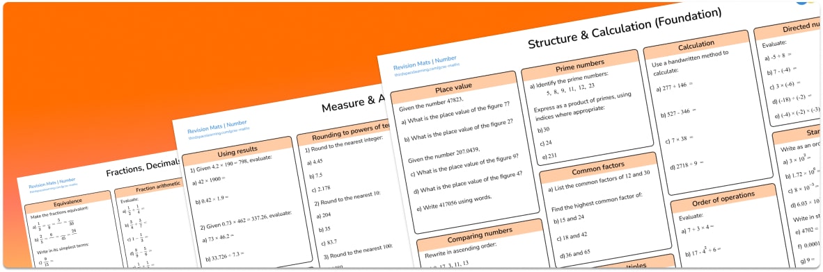 Number Revision Mats